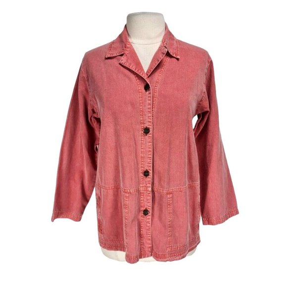 NANNETTE KELLER Womens 2 Piecs Chambray Pant Set Top Size M Pant Size S Pink E7P - Picture 6 of 12